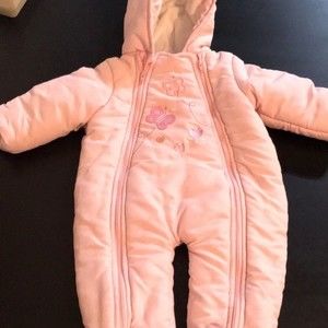 Pink Hooded Snowsuit 0/3mo
